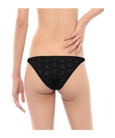 Tory Burch Solid Color Stretch Bikini Bottoms In Black