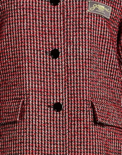 Ganni Wool Single-breasted Coat In Red
