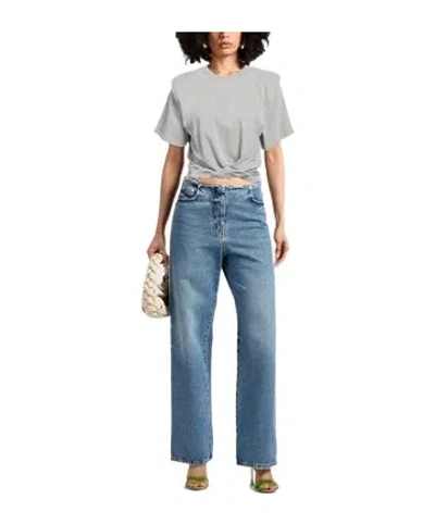 Isabel Marant Solid Crew Neck Short Sleeve T-shirt In Gray