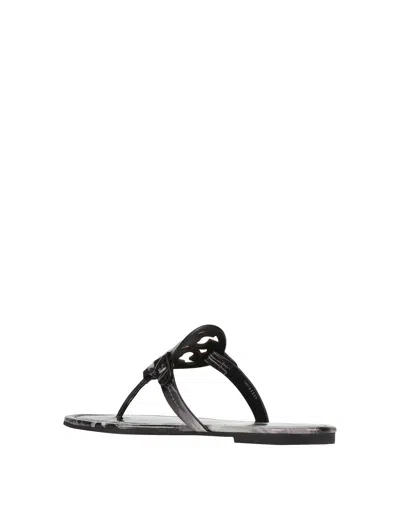 Tory Burch Multicolored Leather Flip-flops In Black