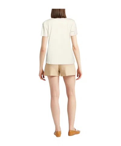 Max Mara Solid Color Crew Neck T-shirt In White