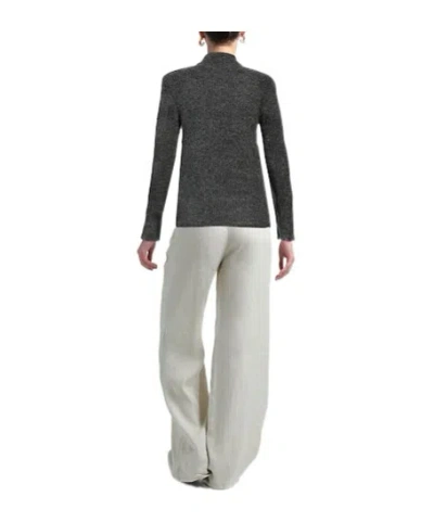 Max Mara Solid Long Sleeve Knit Sweater In Gray