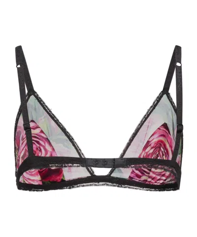 Dolce & Gabbana Floral Triangle Bra In Multi