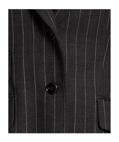 Dolce & Gabbana Striped Blazer In Charcoal-grey