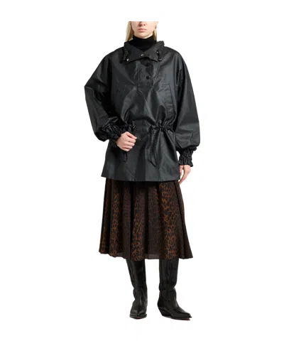 Ganni Solid Color Jackets In Black