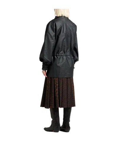 Ganni Solid Color Jackets In Black
