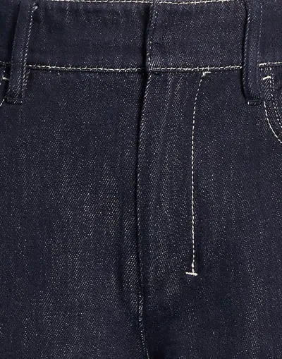 Max Mara Solid Color Denim Trousers In Blue