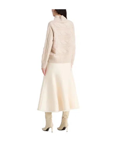 Max Mara Solid Turtleneck Sweater In Rice Apricot Color