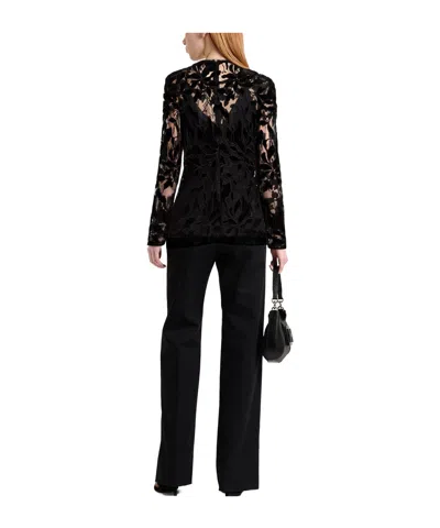 Max Mara Solid Color Tops In Black