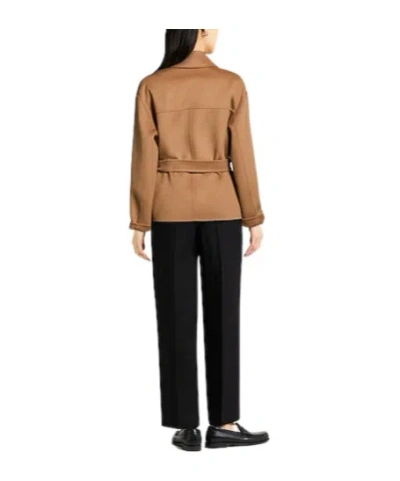 Max Mara Double-breasted Wool Coat In Brown