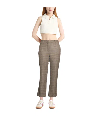 Weekend Max Mara Plaid Flared Pants In Blue