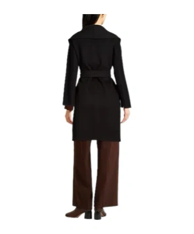 Max Mara Wool Belted Coat In Black