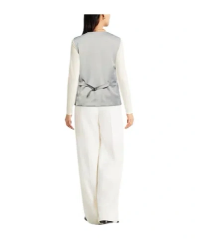 Maxco. Solid Satin Waistcoat In Gray