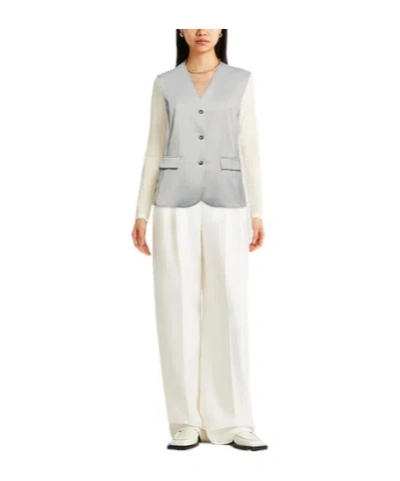 Maxco. Solid Satin Waistcoat In Gray