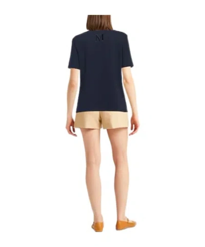 Max Mara Minimalist Solid Short-sleeve T-shirt In Blue