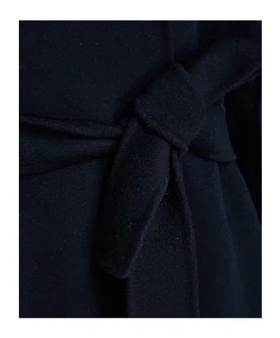 Max Mara Minimalist Wool Coat In Blue