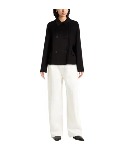 Max Mara Solid Color Coats In Black