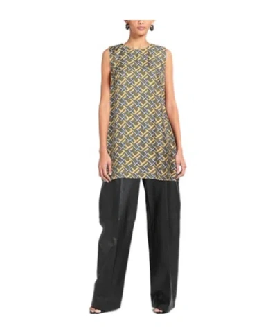 Max Mara Satin Top In Green