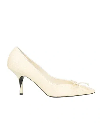 Jacquemus Tourni 80 Python-embossed Leather Pumps In White