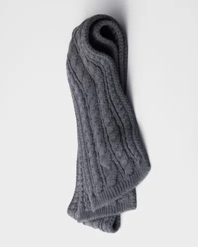 Prada Wool Scarf In Grey