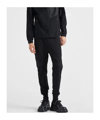 Prada Techno Knit Technical Pants In Black