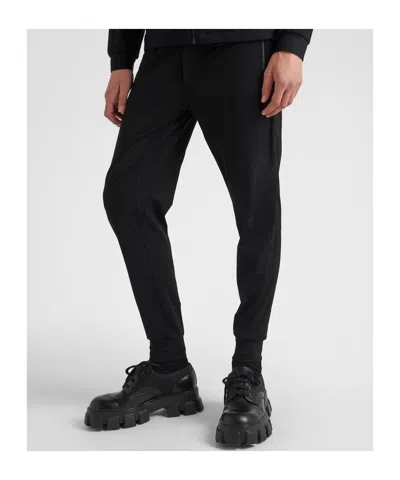 Prada Techno Knit Technical Pants In Black
