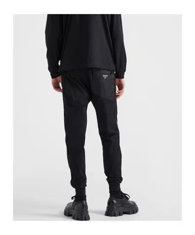 Prada Techno Knit Technical Pants In Black