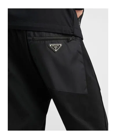 Prada Techno Knit Technical Pants In Black