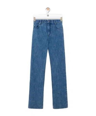 Loewe Belt Loop Jeans In Blue