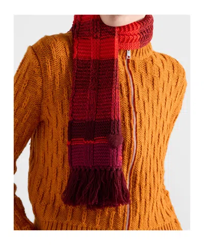 Prada Wool Scarf In Amaranth