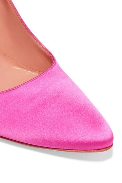 Shop Vetements + Manolo Blahnik Printed Satin Pumps In Bright Pink