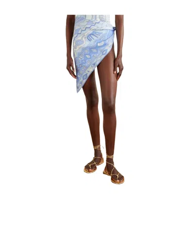 Pucci Printed Silk-twill Scarf In Blue