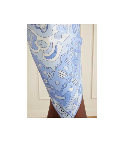 Pucci Printed Silk-twill Scarf In Blue