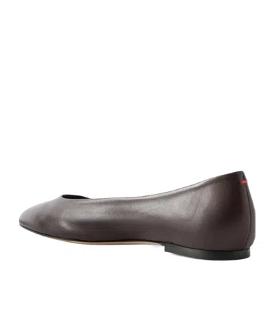 Aeyde Solid Leather Ballet Flats In Black