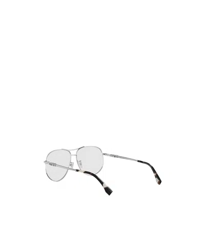 Fendi Eyewear Aviator Frame Glasses In Silver