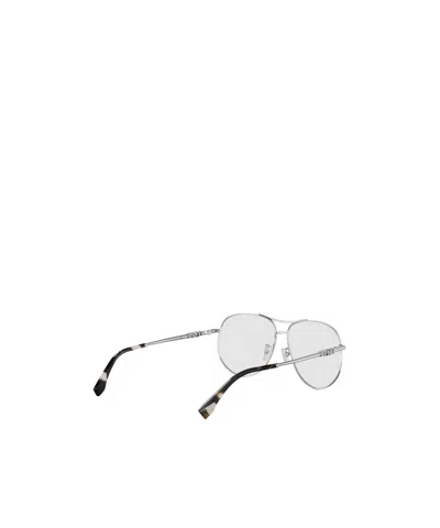 Fendi Eyewear Aviator Frame Glasses In Silver