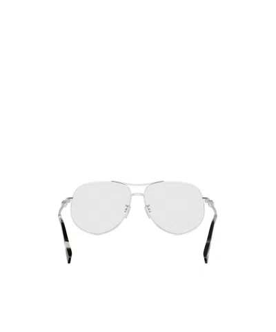 Fendi Eyewear Aviator Frame Glasses In Silver