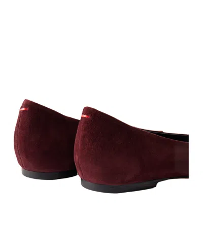 Aeyde Solid Suede Ballet Flats In Brown