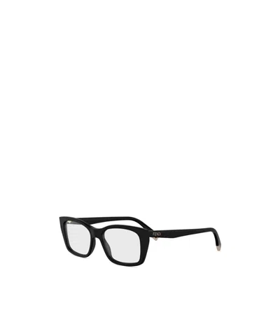 Fendi Eyewear Rectangle Frame Glasses In Black