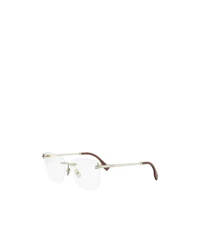 Fendi Eyewear Rectangle Frame Glasses In White
