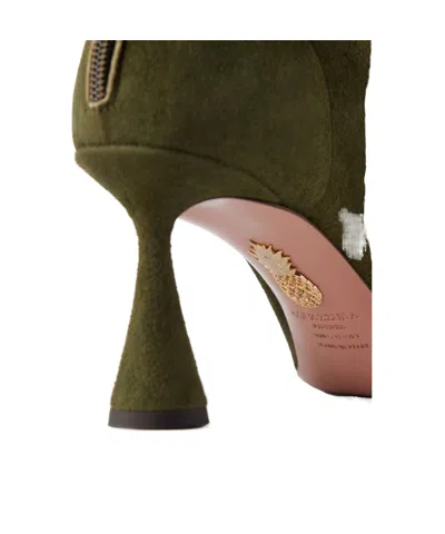 Aquazzura Solid Color Suede Ankle Boots In Multi