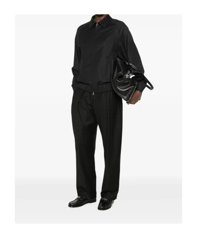 Barena Venezia Collared Zipup Bomber Jacket In Black