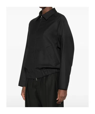 Barena Venezia Collared Zipup Bomber Jacket In Black