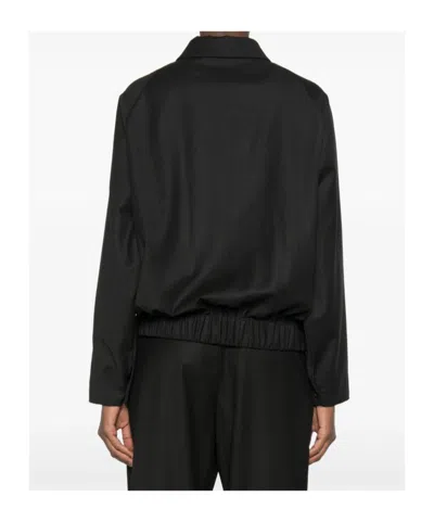 Barena Venezia Collared Zipup Bomber Jacket In Black