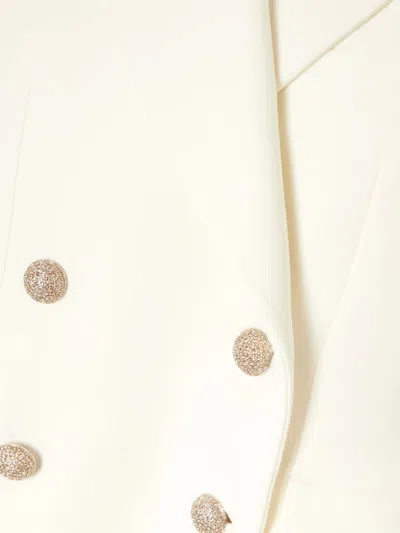 Alessandra Rich Double-breasted Wool Blazer In White