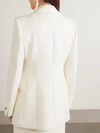 Alessandra Rich Double-breasted Wool Blazer In White
