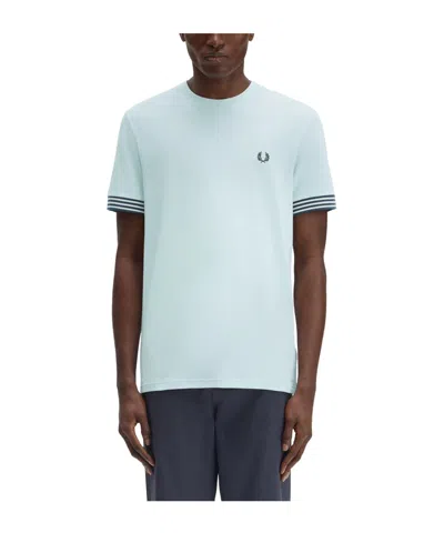 Fred Perry Stripe Cuff T-shirt In Blue
