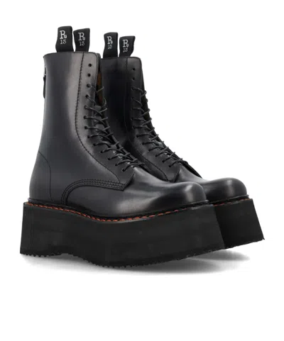 R13 Platform Ankle Boots In Black