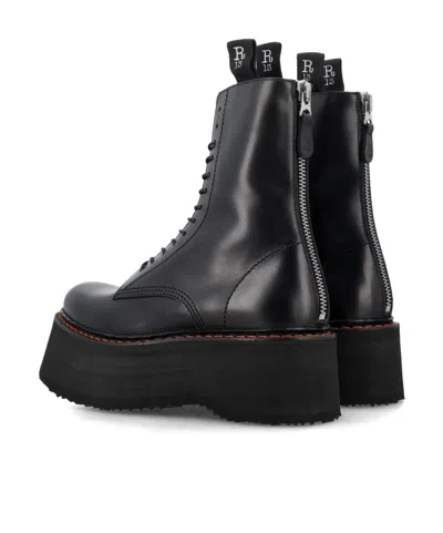 R13 Platform Ankle Boots In Black