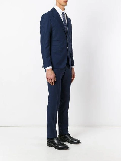 Shop Tagliatore Skinny Fit Suit In Blue